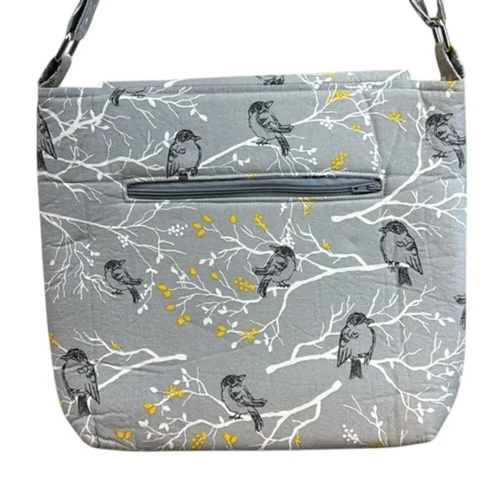 Unique Handmade Embroidered Grasshopper Birds Bug Noah Crossbody Bag Pocketbook